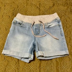 Justice denim stretch waist shorts size 10
